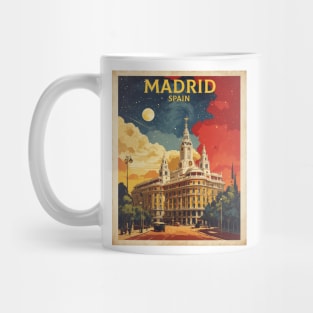 Madrid Spain Starry Night Travel Tourism Retro Vintage Mug